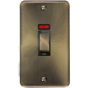 Curved Antique Brass 2 Gang Ingot Size 45A Switch With Neon - Black Trim Se Home Curved Antique Brass 2 Gang Ingot Size 45A Switch With Neon - Black Trim Se Home