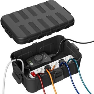 BEIJIYI Extra Large Cable Box (34 x 24 x 12 cm), IP54 Waterproof, External Cable Safe, Weatherproof Socket Cover to Protect Power Strip, Timer Socket, Black BEIJIYI Extra Large Cable Box (34 x 24 x 12 cm), IP54 Waterproof, External Cable Safe, Weatherproof Socket Cover to Protect Power Strip, Timer Socket, Black