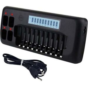 TEHTUY LCD Battery Charger - 14 Slot Universal Intelligent Charger for AA/AAA Ni-MH Batteries with Discharge Function TEHTUY LCD Battery Charger - 14 Slot Universal Intelligent Charger for AA/AAA Ni-MH Batteries with Discharge Function