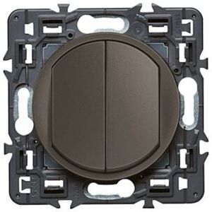 Legrand 099532 Céliane double push button - 6A - graphite finish Legrand 099532 Céliane double push button - 6A - graphite finish