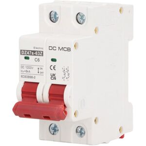 TEHTUY Miniature DC1000V Circuit Breaker, 2P 6000A Breaking Capacity, 6A Mini Circuit Breaker for Solar PV Systems TEHTUY Miniature DC1000V Circuit Breaker, 2P 6000A Breaking Capacity, 6A Mini Circuit Breaker for Solar PV Systems