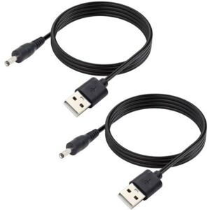 MCBOSON Pack of 2 5V DC Power Cables, USB 2.0 Male to DC 5.5 mm x 2.1 mm Male Power Cord for Router, LED Light, Speaker and More, 1m MCBOSON Pack of 2 5V DC Power Cables, USB 2.0 Male to DC 5.5 mm x 2.1 mm Male Power Cord for Router, LED Light, Speaker and More, 1m