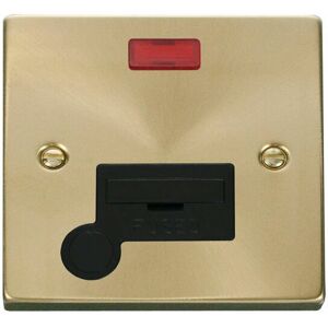 Satin / Brushed Brass 13A Fused Connection Unit With Neon With Flex - Black Trim Se Home Satin / Brushed Brass 13A Fused Connection Unit With Neon With Flex - Black Trim Se Home