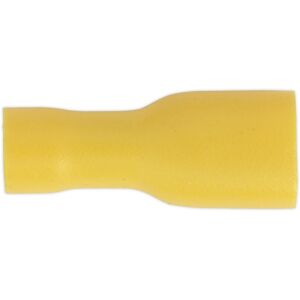 Sealey - YT11 Fully Insulated Female Terminal 6.3mm, Yellow - Pack of 100 Sealey - YT11 Fully Insulated Female Terminal 6.3mm, Yellow - Pack of 100