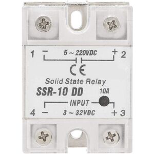 SNQ SSR-10DD Semiconductor Relay, SSR DC Control Voltage Relay 3-32VDC 5-220VDC / 10A SNQ SSR-10DD Semiconductor Relay, SSR DC Control Voltage Relay 3-32VDC 5-220VDC / 10A