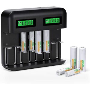 TORMATOR Universal LCD Battery Charger, Rechargeable Battery Charger for AA/HR6, AAA/HR3, C/HR14, D/HR20 Ni-MH NiCD with Type C/Micro USB Input TORMATOR Universal LCD Battery Charger, Rechargeable Battery Charger for AA/HR6, AAA/HR3, C/HR14, D/HR20 Ni-MH NiCD with Type C/Micro USB Input