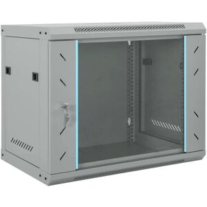 Network Cabinet with Storage Grey 60 x 45 x 50 cm Steel vidaXL Network Cabinet with Storage Grey 60 x 45 x 50 cm Steel vidaXL
