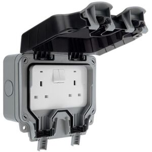 BG ELECTRICAL Masterplug WP22-02 IP66 Weatherproof Outdoor Switched Socket 2-Gang MSTWP22 BG ELECTRICAL Masterplug WP22-02 IP66 Weatherproof Outdoor Switched Socket 2-Gang MSTWP22