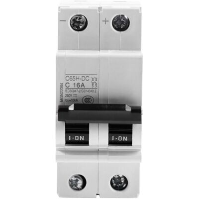 AOUGO 250V DC 2P Low Voltage Air Miniature Circuit Breaker Solar Circuit Breaker 16A/63A (16A) AOUGO 250V DC 2P Low Voltage Air Miniature Circuit Breaker Solar Circuit Breaker 16A/63A (16A)