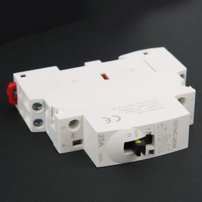 TEHTUY AC Contactor, DIN Rail Silent Contactor 25A, 4-Position Domestic Switch, AC Contactor with Manual Control Switch 2P 25A 220V 50Hz (2NO) TEHTUY AC Contactor, DIN Rail Silent Contactor 25A, 4-Position Domestic Switch, AC Contactor with Manual Control Switch 2P 25A 220V 50Hz (2NO)