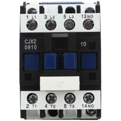 SNQ CJX2 0910 Electric Power Contactor, 3 Phase Silver Contact with DIN Rail Mounting Base for 9A AC Motor SNQ CJX2 0910 Electric Power Contactor, 3 Phase Silver Contact with DIN Rail Mounting Base for 9A AC Motor
