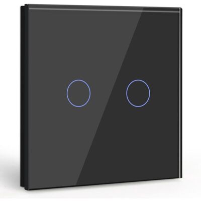 BEIJIYI Gang 1 Way Touch Switch, Black Light Switch with LED Display, Crystal Glass Panel Touch Switch with Touch Sensor, No Neutral Wire BEIJIYI Gang 1 Way Touch Switch, Black Light Switch with LED Display, Crystal Glass Panel Touch Switch with Touch Sensor, No Neutral Wire