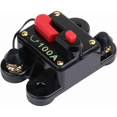 OEM 100a Circuit Breaker With Manual Reset – Trolling Motor Protection – 12v-24v Compatible – 4 Gauge Gold Plated Inputs OEM 100a Circuit Breaker With Manual Reset – Trolling Motor Protection – 12v-24v Compatible – 4 Gauge Gold Plated Inputs