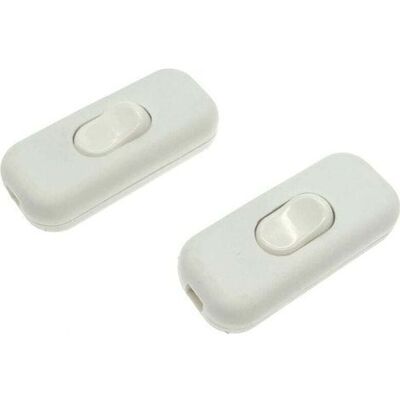 OEM 2x 2-pole Maximum 6a White In-line Cord Switch, 2-pole Insulating In-line Switch, Accepts 1 2 Round Or Flat Wires, Torpedo Switch For Small Appliance Or Home OEM 2x 2-pole Maximum 6a White In-line Cord Switch, 2-pole Insulating In-line Switch, Accepts 1 2 Round Or Flat Wires, Torpedo Switch For Small Appliance Or Home