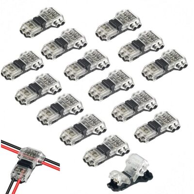 TINOR Pack Of 15 2-pin 2-way Wire Connectors. Compact T-type Wire Universal Low Voltage Connectors. No Stripping Required For 20/22 Awg (t-type) Cables. TINOR Pack Of 15 2-pin 2-way Wire Connectors. Compact T-type Wire Universal Low Voltage Connectors. No Stripping Required For 20/22 Awg (t-type) Cables.