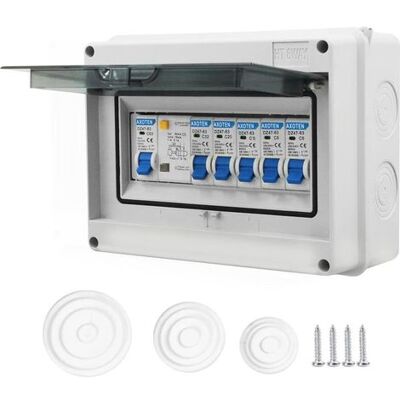 ENLENK 4-way Consumer Unit Circuit Breaker Panel, Rcd Distribution Box, Waterproof Switchgear Enclosure, 63a Electrical Circuit Breakers, Ip65 Air Switch ENLENK 4-way Consumer Unit Circuit Breaker Panel, Rcd Distribution Box, Waterproof Switchgear Enclosure, 63a Electrical Circuit Breakers, Ip65 Air Switch