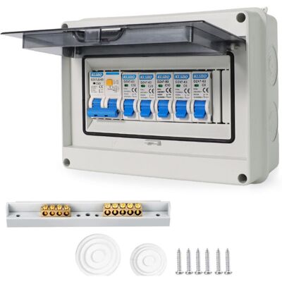 SIOKS Crea – 63a Double-pole Circuit Breaker Panel – Ip65 Protection Rating – 4-way With Leakage Circuit Breaker – Safe Installation SIOKS Crea – 63a Double-pole Circuit Breaker Panel – Ip65 Protection Rating – 4-way With Leakage Circuit Breaker – Safe Installation