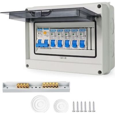 OEM 63a Double Pole Circuit Breaker Panel - Ip65 Waterproof Rating - 4 Way With Leakage Switch - Safe Installation OEM 63a Double Pole Circuit Breaker Panel - Ip65 Waterproof Rating - 4 Way With Leakage Switch - Safe Installation