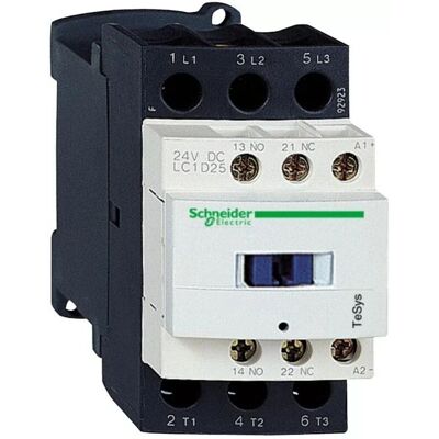 Schneider Electric - Schneider LC1D25BD TeSys LC1D Contactor - 3P - AC-3 440V - 25A - 24Vdc coil Schneider Electric - Schneider LC1D25BD TeSys LC1D Contactor - 3P - AC-3 440V - 25A - 24Vdc coil