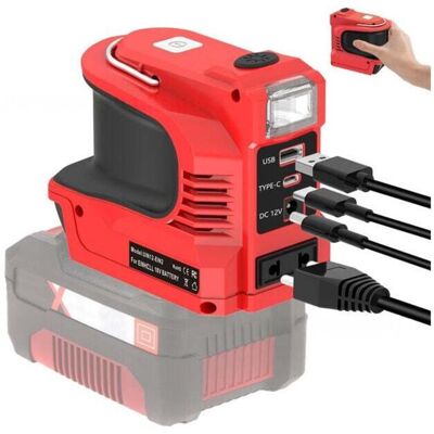 TEHTUY Suitable for the Einhell 18V, 220V 220-230W battery inverter, portable power generator, charger adapter with USB ports, Type-C and AC outlet TEHTUY Suitable for the Einhell 18V, 220V 220-230W battery inverter, portable power generator, charger adapter with USB ports, Type-C and AC outlet