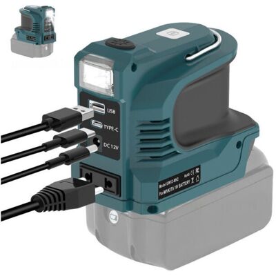 TEHTUY Suitable for the Makita 18V, 220V 220-230W battery inverter, portable power generator, charger adapter with USB ports, Type-C and AC outlet TEHTUY Suitable for the Makita 18V, 220V 220-230W battery inverter, portable power generator, charger adapter with USB ports, Type-C and AC outlet