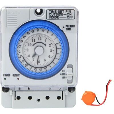 TEHTUY TB-388 24-Hour Time Switching Relay, Mechanical Timer, AC220V 10A, Heavy-Duty Digital Timer for Lamps TEHTUY TB-388 24-Hour Time Switching Relay, Mechanical Timer, AC220V 10A, Heavy-Duty Digital Timer for Lamps