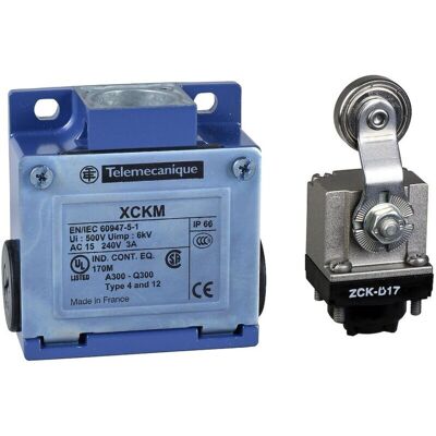 Schneider Electric Telemechanical Sensors XCKM121 XCKM - ID Position - lateral plast roller lever - 1NC+1NO - abrupt - 3 PG11 Schneider Electric Telemechanical Sensors XCKM121 XCKM - ID Position - lateral plast roller lever - 1NC+1NO - abrupt - 3 PG11