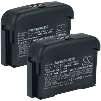 vhbw 2x Battery compatible with Sennheiser SpeechLine Digital Wireless SL Bodypack DW Digital Wireless System (1800 mAh, 3.7 V, Li-Ion) vhbw 2x Battery compatible with Sennheiser SpeechLine Digital Wireless SL Bodypack DW Digital Wireless System (1800 mAh, 3.7 V, Li-Ion)