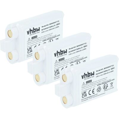 vhbw 3x Battery compatible with Shure SLXD1, SLXD3, SLXD2, SLXD5 Digital Wireless System (1200 mAh, 3.7 V, Li-Ion) vhbw 3x Battery compatible with Shure SLXD1, SLXD3, SLXD2, SLXD5 Digital Wireless System (1200 mAh, 3.7 V, Li-Ion)