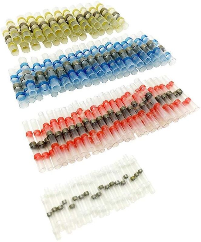 Ikodm - 100pcs Solder Seal Connector Shrink Butt Connector Crimp Connector Wire Connector - rwdiy ›Power›Terminals & Kits