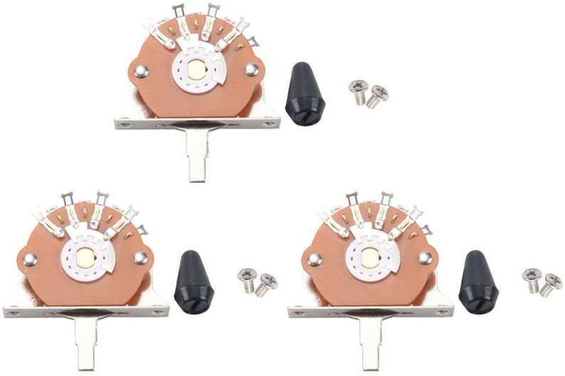 TLILY 3X 5 Way Lever Switch Selector Black for Electric Guitar Parts Replacement