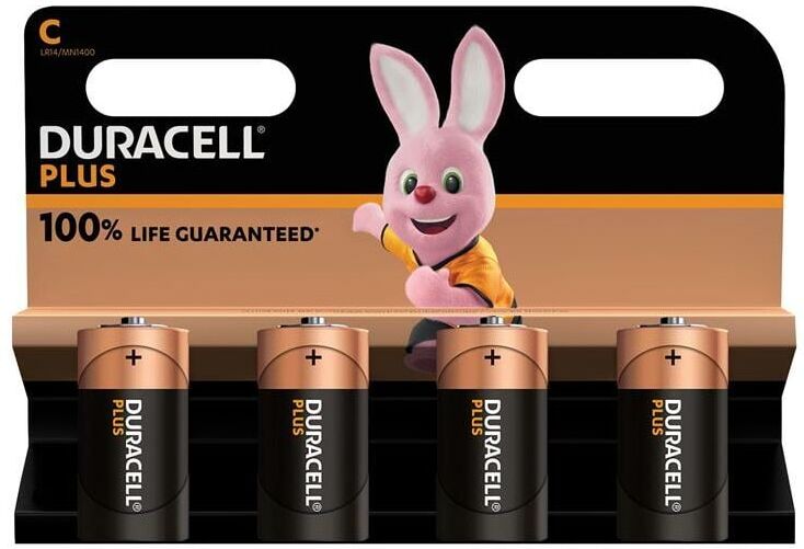 Duracell - S18712 c Cell Plus Power +100% Batteries (Pack 4) DURC100PP4