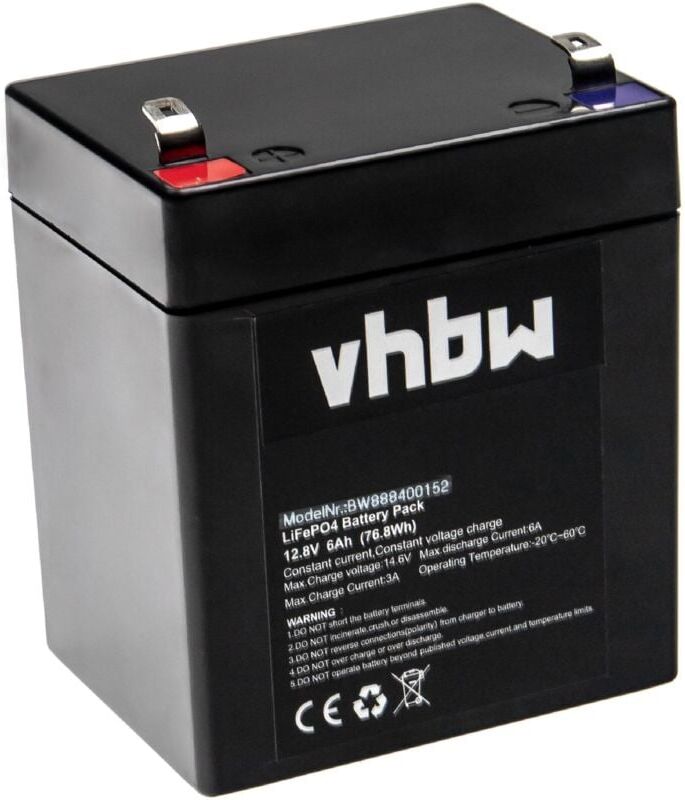 Vhbw - 1x Battery compatible with The Box MBA75W, MBA75W mkii, MBA120W mkii, MBA120W Loudspeaker (6Ah, 12.8 v, LiFePO4)