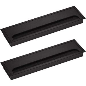 TEHTUY Rectangular 80 x 275 mm Cable Grommet for Desk, Cable Gland for Office Table, Home Furniture, Black Anodized Aluminum, Square, 2 Pieces TEHTUY Rectangular 80 x 275 mm Cable Grommet for Desk, Cable Gland for Office Table, Home Furniture, Black Anodized Aluminum, Square, 2 Pieces