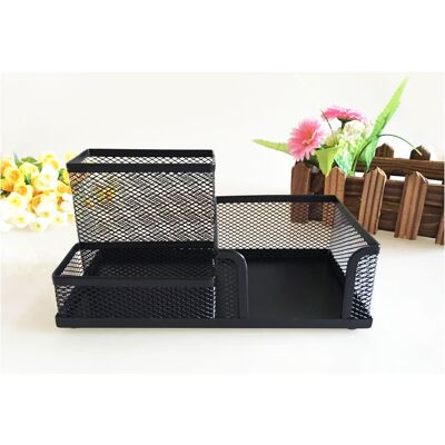 Metal Wire Mesh Desk Organizer with Pen Holder, 10.5x20.5x9.5CM, Black Metal Wire Mesh Desk Organizer with Pen Holder, 10.5x20.5x9.5CM, Black