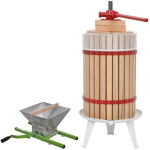 2 Piece Fruit & Wine Press and Crusher Set Vidaxl