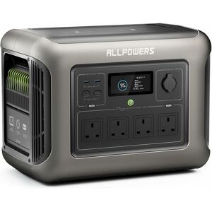 ALLPOWERS R1500 Portable Power Station, 1152Wh LiFePO4 Battery Backup w/ 4 1800W (3000W peak) ac Outlets, 0-80% in 40 Min, 43dB ups Solar Generator for