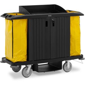 Ulsonix - Cleaning Trolley - lockable - 250 kg - 6 shelves - 2 nylon bags Housekeeping trolley Cleaning cart