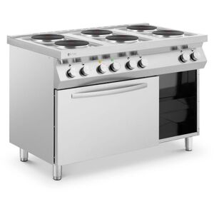 Royal Catering - Electric Cooker - 15600 w - 6 plates - with convection oven - base cabinet Stainless steel cooker Electric hot plates