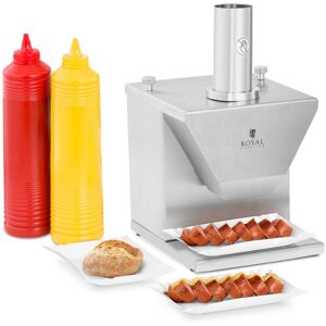 ROYAL CATERING Electric Sausage Slicer Adjustable Thickness Commercial German Currywurst Cutter