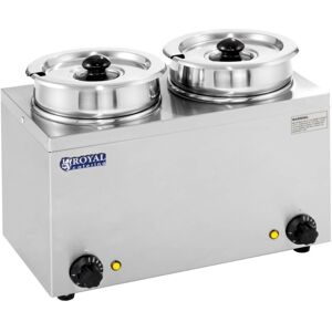 ROYAL CATERING Food Warmer Individual Adjustable Heat Dispenser Sauce Bain Marie 2 x Pots