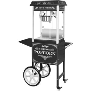 ROYAL CATERING Retro Popcorn Machine Cinema Style Commercial Popcorn Maker + Cart 1600W 5Kg/H