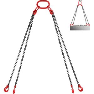 VEVOR 10ft Lifting Chain Sling, 5/16 inch Hanging Lift Chain, 11000lbs Capacity G80 Alloy Steel Engine Chain Hoist Lifts Heavyy Duty 5 Ton with 4 Leg Grab