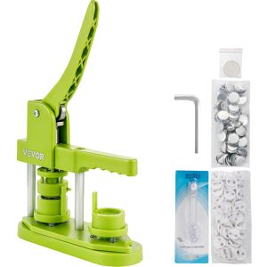 VEVOR Badge Button Press, 1 Inch (25 mm) Button Press Machine, Green Button Badge Maker Machine with 1 Circle Cutter and 500 Sets of Components (Metal