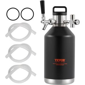 Vevor - Beer Growler Tap System, 128Oz 4L Mini Keg, 304 Stainless Steel Pressurized Beer Growler, Keg Growler with Pressure Display, CO2 Regulator