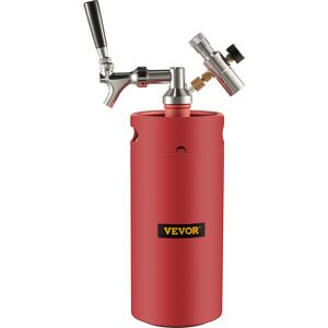 Vevor - Beer Growler Tap System, 135Oz Mini Keg, 4L Pressurized Beer Growler, 304 Stainless Steel Mini Keg Growler, Comes with Dual Pressure Display