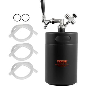 VEVOR Beer Growler Tap System, 170Oz 5L Mini Keg, 304 Stainless Steel Pressurized Beer Growler, Keg Growler with Pressure Display, CO2 Regulator