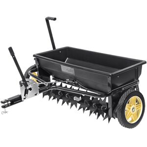 Vevor - Broadcast Spreader, 100 lb Tow Behind Poly Drop Spreader with 10' Wheels, Steel Spike Aerator, Fertilizer Spreader, Garden Seeder, and Salt