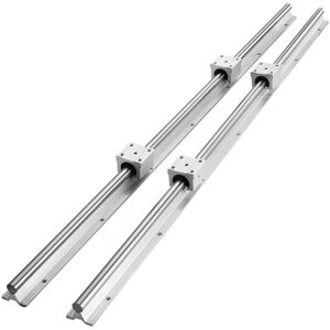 VEVOR Linear Guide Rail Set, SBR16 800mm, 2 pcs 31.5 in/800 mm SBR16 Guide Rails and 4 pcs SBR16UU Slide Blocks, Linear Rails and Bearings Kit for