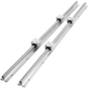 VEVOR Linear Guide Rail Set, SBR20 800mm, 2 pcs 31.5 in/800 mm SBR20 Guide Rails and 4 pcs SBR20UU Slide Blocks, Linear Rails and Bearings Kit for